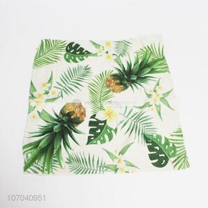 Best selling green leaf printed jute bolster case sublimation pillow case