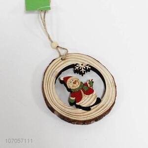 Competitive price laser cut round wooden pendant hanging Christmas tree ornaments