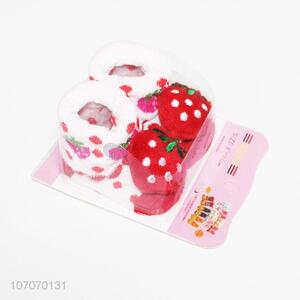 New products 3D cartoon strawberry baby socks winter socks