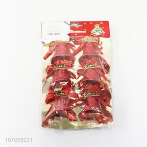 Lowest Price  6PC Red Plastic Bell Christmas Ornaments Christmas Bell