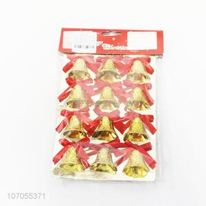 Wholesale gold color plastic bells hanging Christmas tree decoration accessories