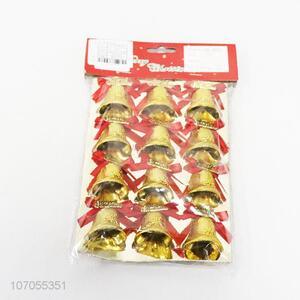 Wholesales Golden Plastic Hanging Ornament Outdoor Decorative Christmas Bell