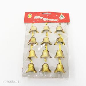 High Sales Festival Decorations 12Pcs Plastic Gold Color Christmas Bells