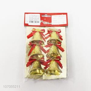 Wholesale Christmas small decorative hanging pendant gold plastic Christmas bells