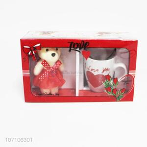 Most popular Valentine gifts ceramic mug and toy bear set