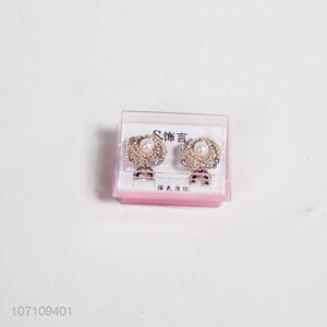 Wholesale Unique Design Rhinestone Pearl Ear Stud Fashion Earring