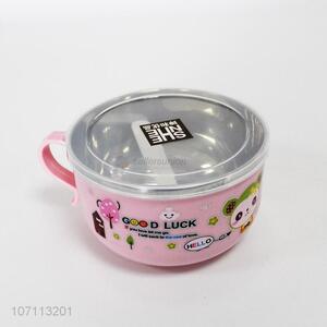 High quality cartoon panda printed stainless steel bowl set for children