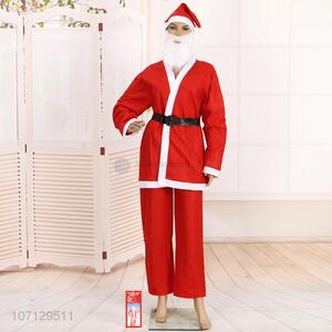 Best Sale 4 Pieces Christmas Santa Claus Costume Suit