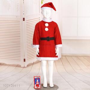 Wholesale Christmas Girls Dress Santa Claus Costume Suit