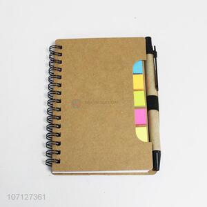 Premium quality students use spiral notebook with pen & sticky notes