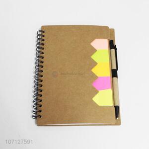 Hot sale office stationery spiral notebook with pen & sticky notes