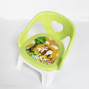 Factory sell cute colorful plastic kids baby stool with backrest