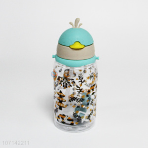 Wholesale Cartoon Plastic Water Bottle With Straw