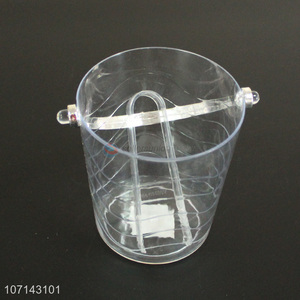 Promotionla bar supplies mini clear plastic ice bucket with ice tong