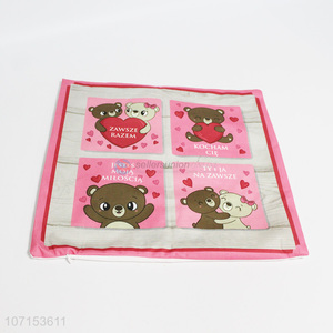 Cute design cartoon bear printed polyester bolster case pillow case
