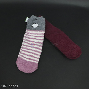 Wholesale women comfortable fuzzy tube socks ladies winter warm socks