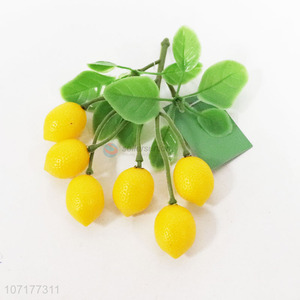 Reasonable price fake lemon bunches with leaves artificial fruit decoration
