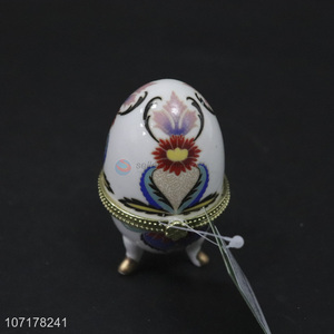 New Arrival Egg Shape Colorful Ceramic Jewelry Box