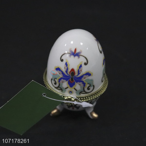 Fashion Classical Style Egg Shape Ceramic Jewelry Box