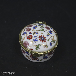 Attractive design vintage elegant porcelain jewelry box ceramic jewelry box for decoration