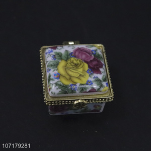 Competitive price Chinese style enamel porcelain trinket box ceramic jewelry box