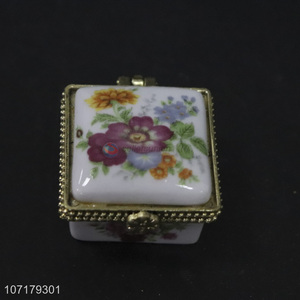 Wholesale cheap Chinese style porcelain ceramic jewelry box for decoration