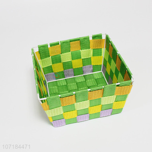 Wholesale cheap colorful woven plastic storage basket for toys