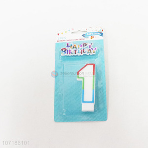 Factory Price Rainbow Colorful Outline Number 8 Candle for Birthday Cake