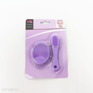 Hot selling premium manual silicone facial cleaning brush set for deep cleansing