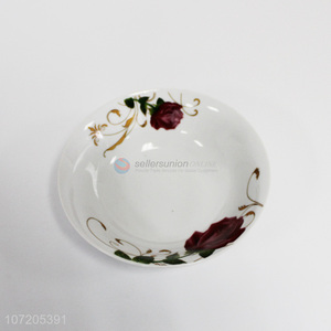 Hot Selling Flowers Printed Ceramic Bowl Fashion Tableware