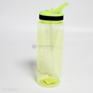 Hot sale colorful leakproof plastic sport water bottle with straw
