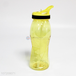 Wholesale high capacity plastic water bottle sport bottle with straw