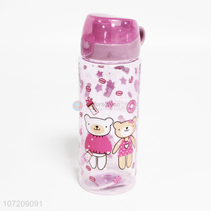 Hot sale cartoon bear pattern plastic water bottle drinking bottle