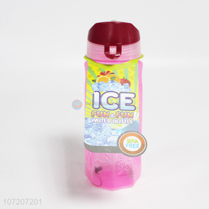 Popular design portable bpa free plastic ice water bottle space bottle