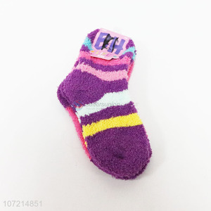 Hot sale colorful striped women winter warm fluffy socks