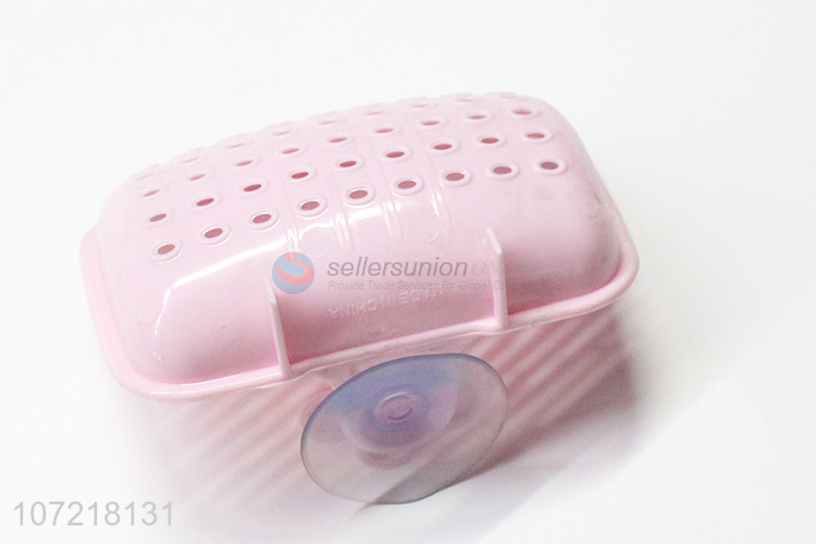 Premium quality delicate plastic soap dish soap box with suction cup