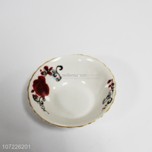 Good quality round decal ceramic bowl floral ceramic dinnerware