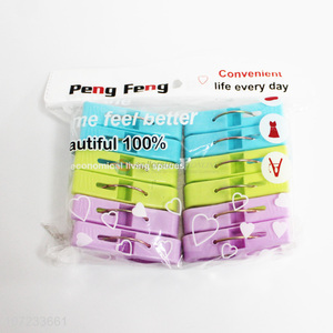 Fashion 12pcs plastic clothespin for promotions