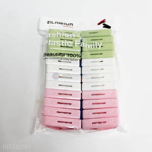 New arrival 24pcs plastic clothespin for promotions