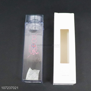Creative Drinking Water Cup Portable Sports Plastic Square Water Bottle