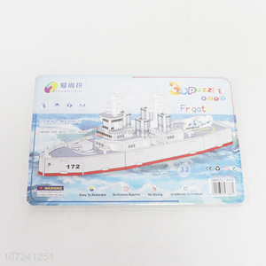 Suitable price 3D frigate puzzle kids educational toy