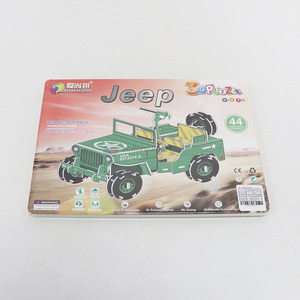 New style intelligent 3D jeep puzzle children  DIY toy