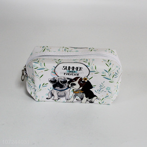 High quality cartoon dog printed pvc cosmetic bag toiletry bag