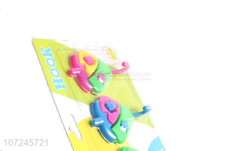 Wholesale colorful cartoon plastic sticky hooks wall hooks