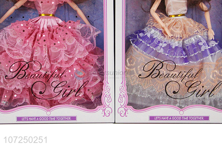 New design 11.5inch 11joints solid 3D eyeball wedding dress doll best presents