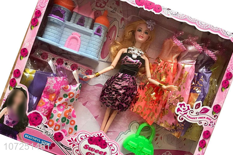 Fashion Design Beauty Girls Doll With Dresses Set