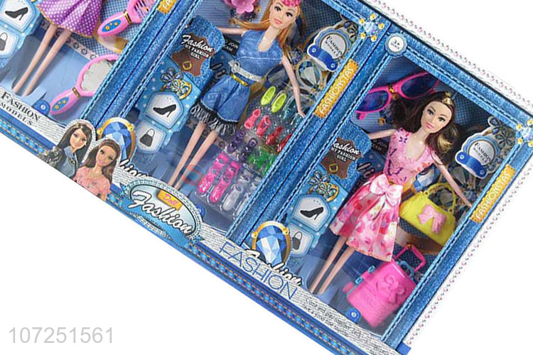 Top Quality Beauty Girls Doll With Dresses Set