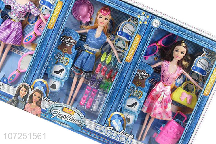 Top Quality Beauty Girls Doll With Dresses Set