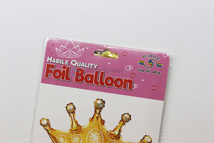 Hot products kids toys cartoon crown shape aluminum foil balloon