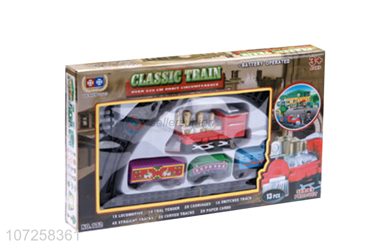 Top manufacturer battery operated plastic electric toy train railway set